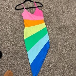Susana Monaco Revolve Rainbow Colorblock Mini Dress S